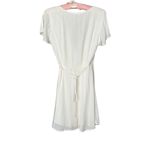 NWT Lulu’s White Harbor Point Flutter-Sleeve Mini Wrap Dress - Picture 3 of 11
